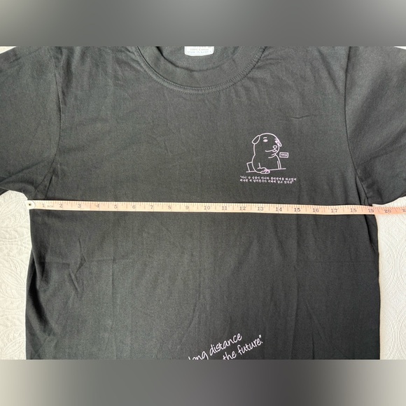 Korean Meme Graphic Tee Funny Long Distance Relationship Joke Shirt Dog Comic L - Picture 7 of 8